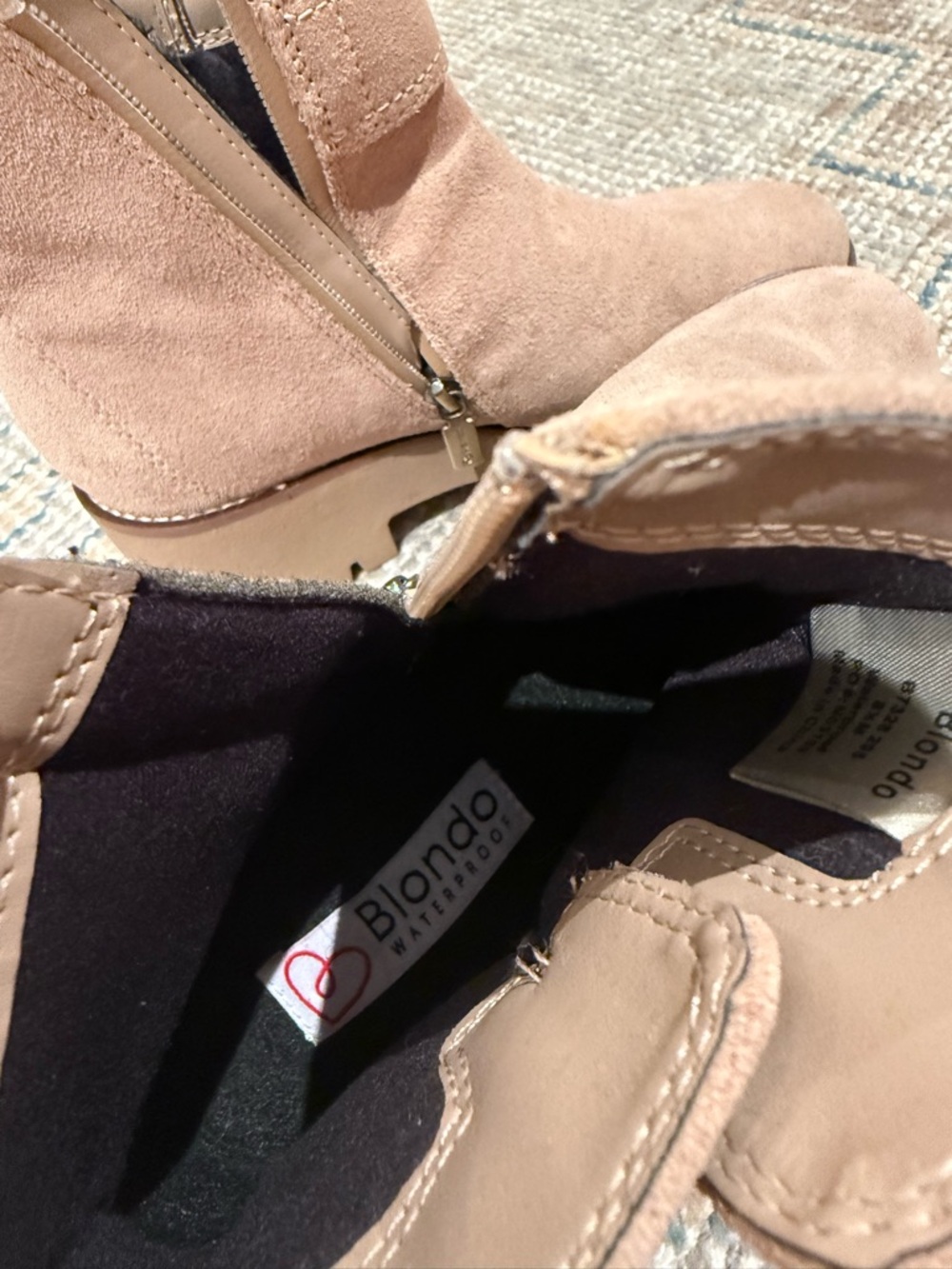 Blondo Beige Suede Platform Ankle Boots with Buckle - Picture 4 of 5